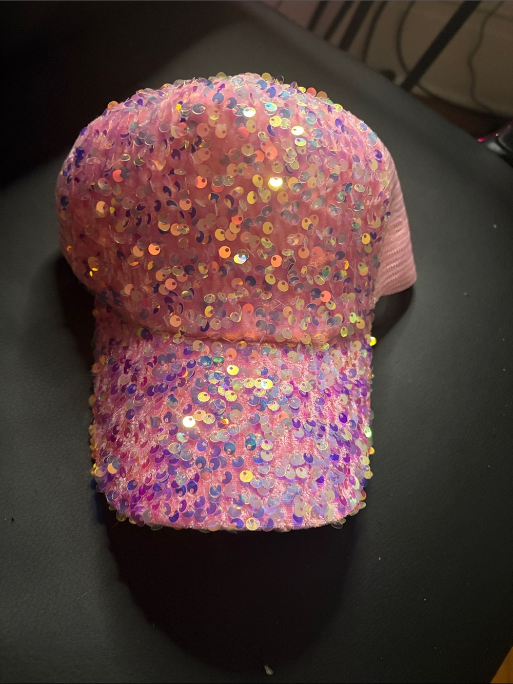 Pink Sequin Baseball Cap